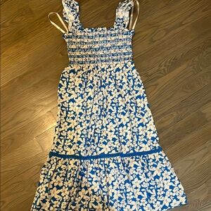 Floral Blue and White Dress
